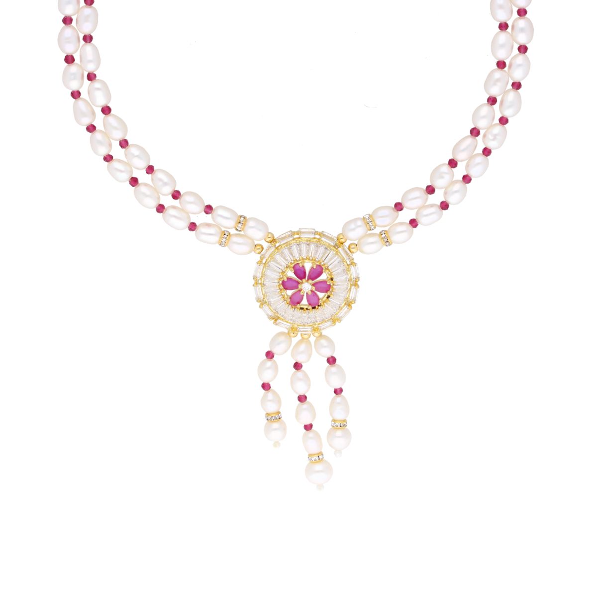 J Pearls Candalini Pearl Set - Real Pearl Jewelry - Swadesiicart