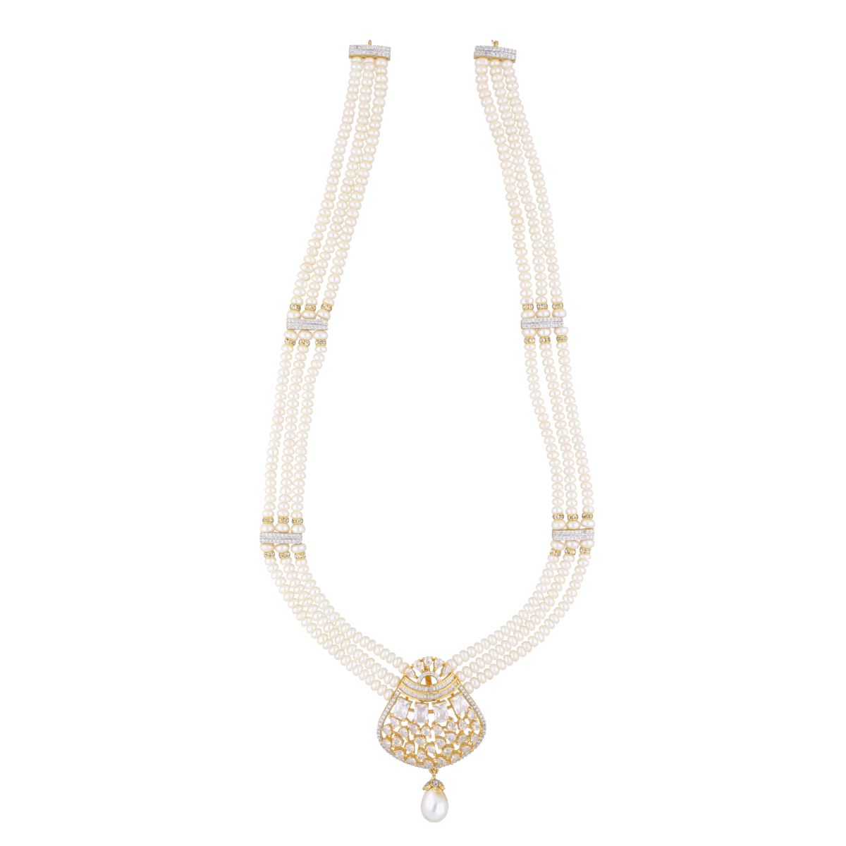 J Pearls Camunda Pearl Set - Real Pearl Jewelry - Swadesiicart