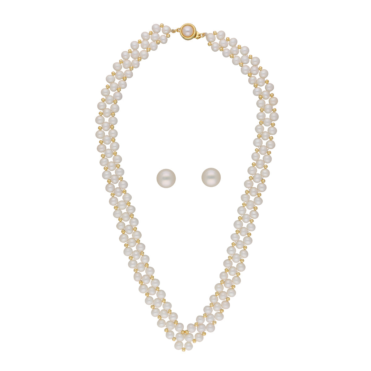 J Pearls Foolan 1 Line Pearl Sets - Real Pearl Jewelry - Swadesiicart