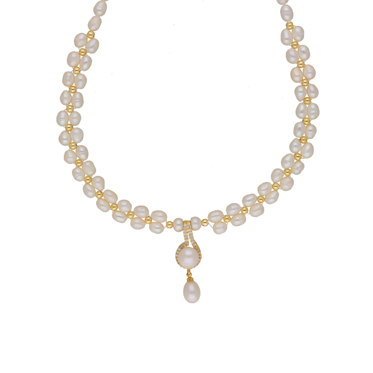 J Pearls Dharti 1 Line Pearl Sets - Real Pearl Jewelry - Swadesiicart