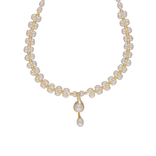 J Pearls Dharti 1 Line Pearl Sets - Real Pearl Jewelry - Swadesiicart