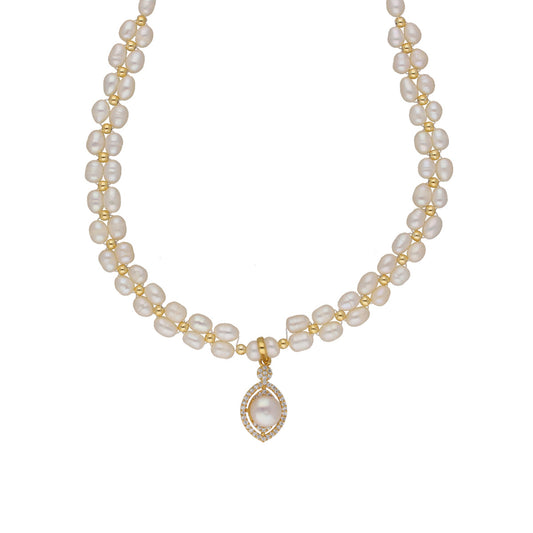J Pearls Dhena 1 Line Pearl Sets - Real Pearl Jewelry - Swadesiicart
