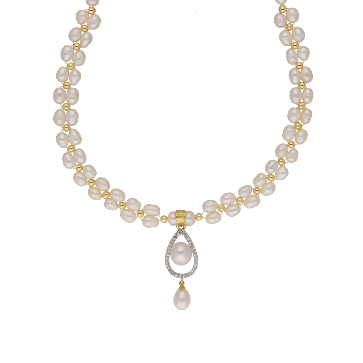 J Pearls Badarika 1 Line Pearl Sets - Real Pearl Jewelry - Swadesiicart