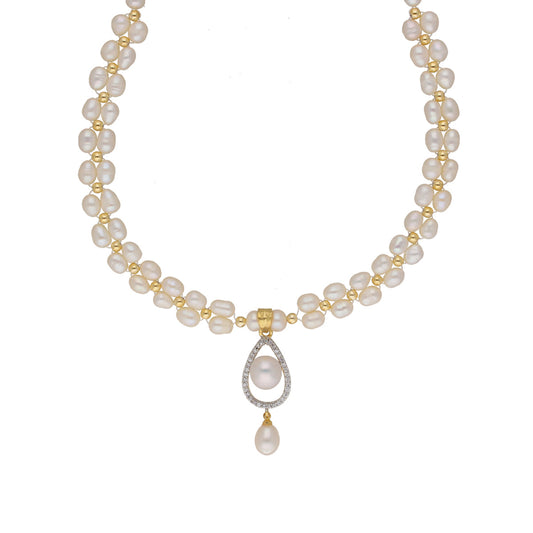 J Pearls Badarika 1 Line Pearl Sets - Real Pearl Jewelry - Swadesiicart