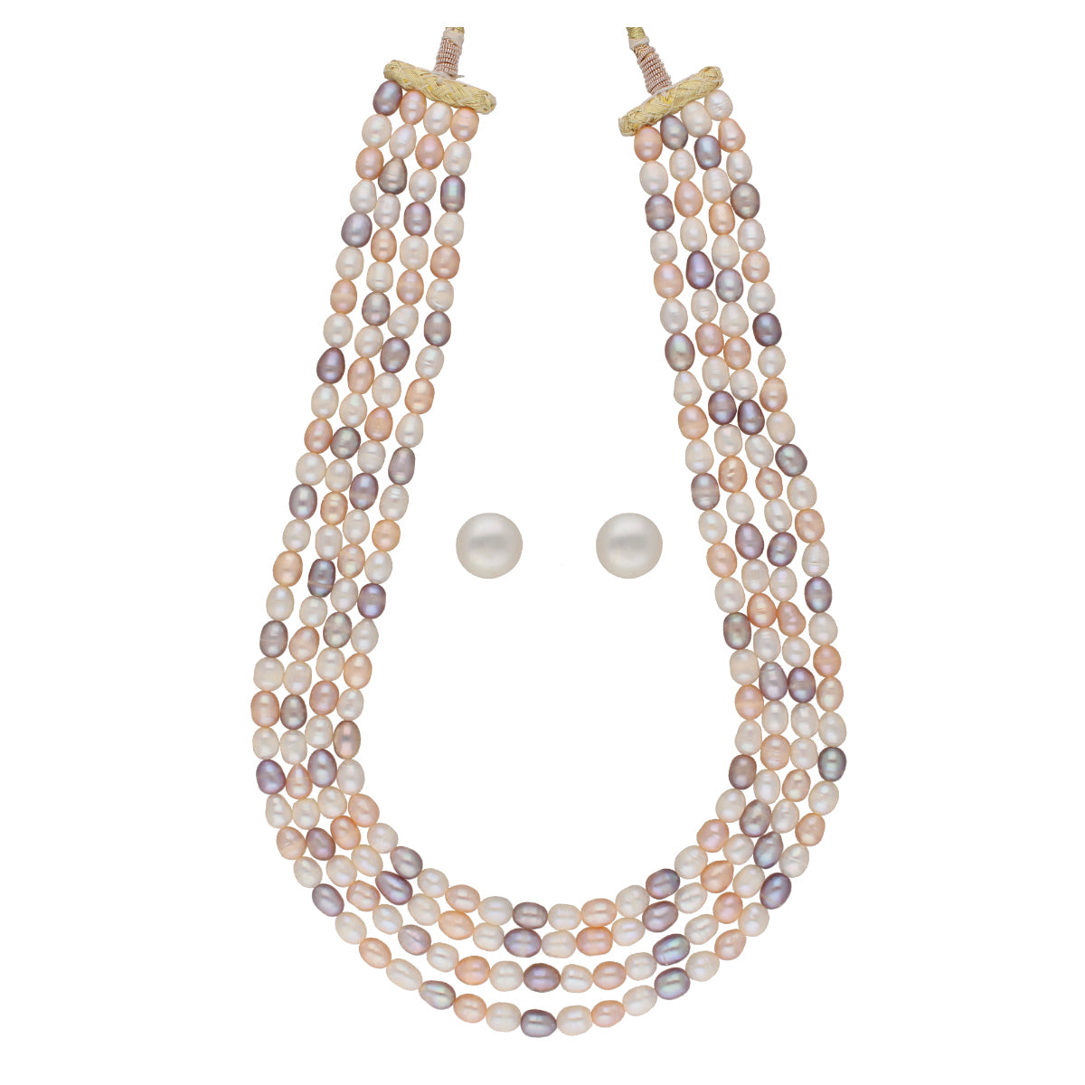 J Pearls Freena 4 Lines Pearl Sets - Real Pearl Jewelry - Swadesiicart