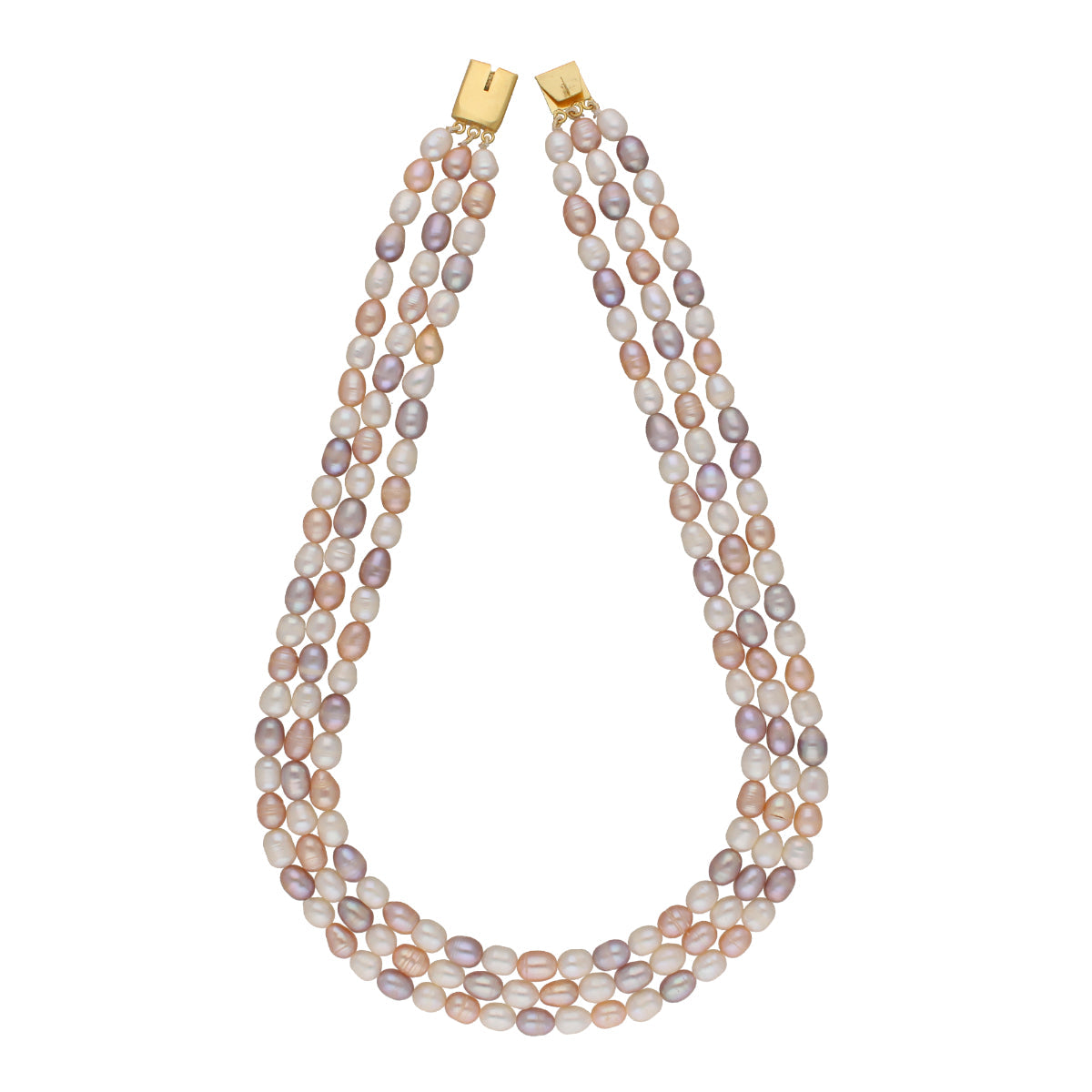 J Pearls Candanayika 3 Lines Pearl Sets - Real Pearl Jewelry - Swadesiicart