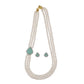 J Pearls Jabala 3 Lines Pearl Set - Real Pearl Jewelry - Swadesiicart