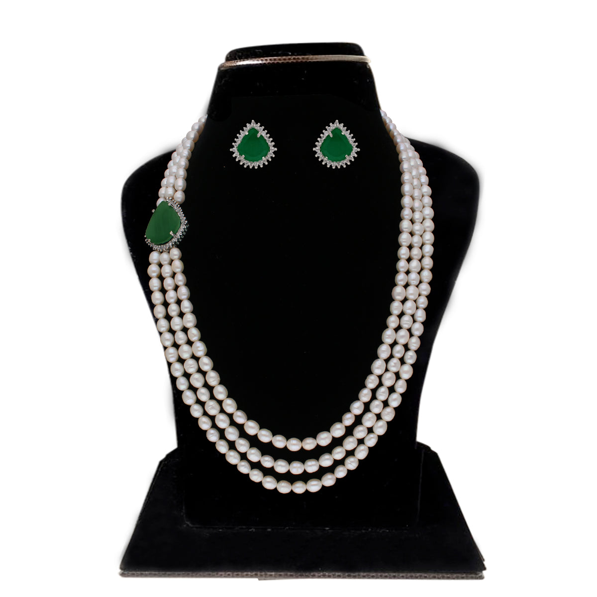 J Pearls Badari 3 Lines Pearl Set - Real Pearl Jewelry - J Pearls