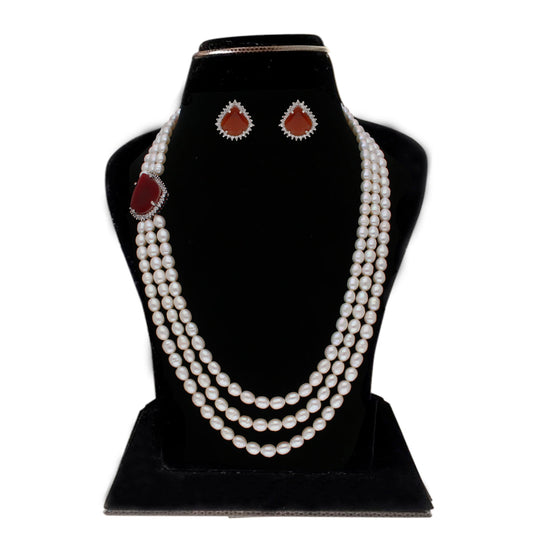 J Pearls Dheera 3 Lines Pearl Choker - Real Pearl Jewelry | Swadesiicart