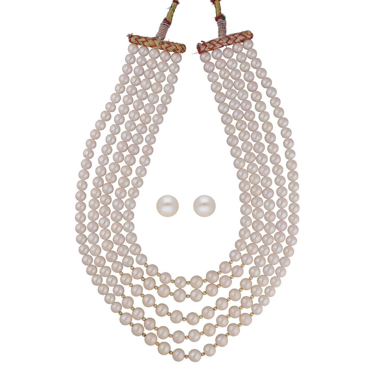 J Pearls Saanvi 5 Lines Pearl Necklaces | Swadesiicart
