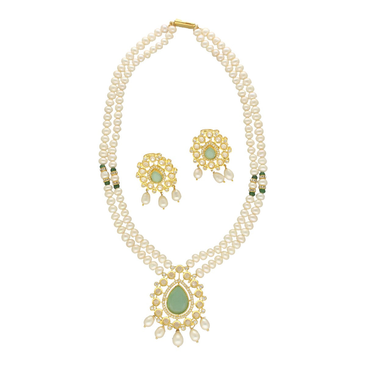 J Pearls Shalin Exquisite Pearl Necklace Set - Swadesiicart