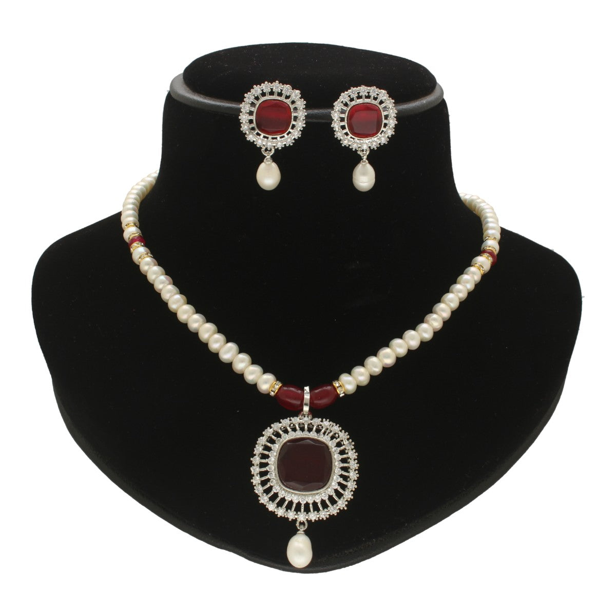 J Pearls Starlit Splendor Pearl Necklace Set - Swadesiicart