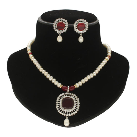 J Pearls Starlit Splendor Pearl Necklace Set - Swadesiicart
