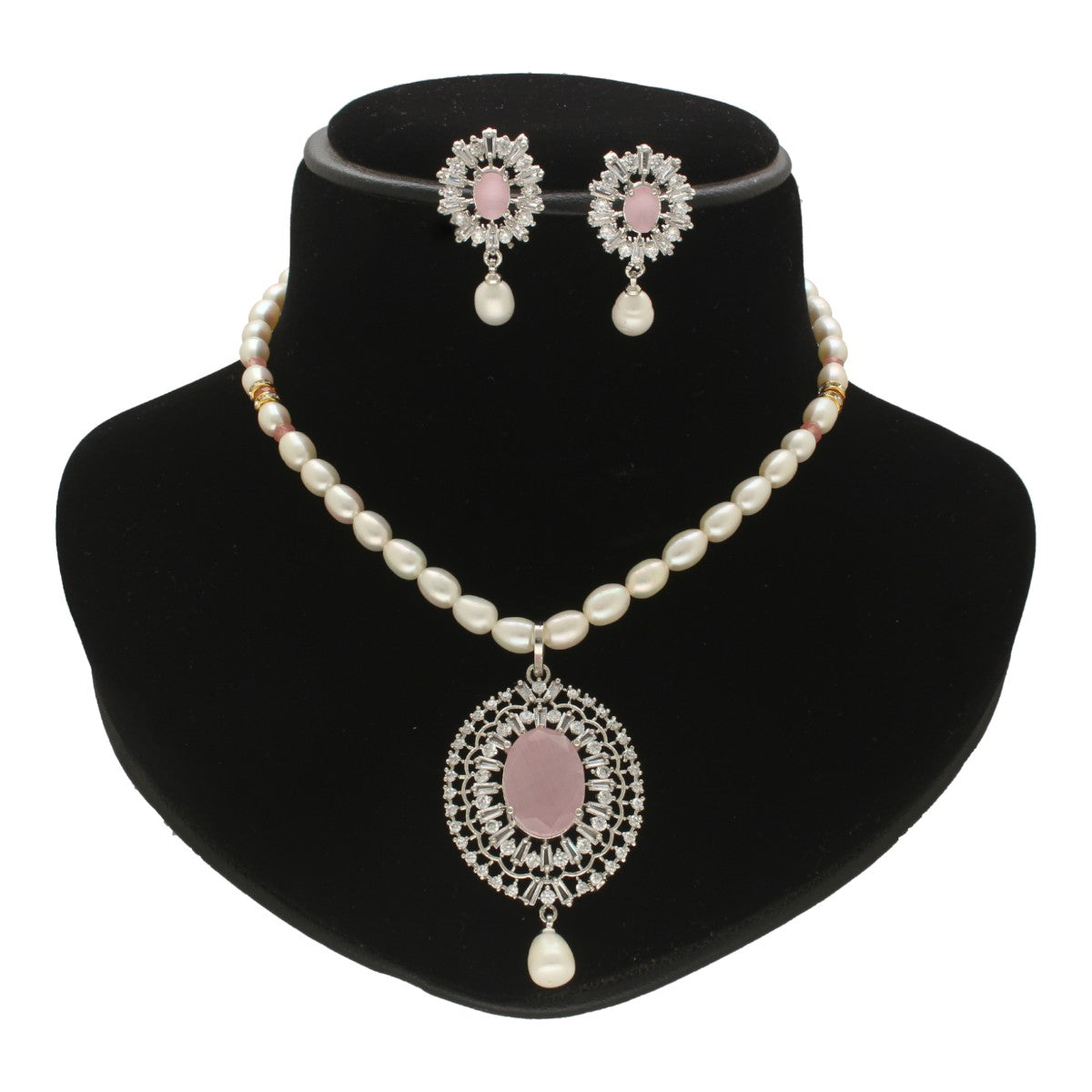 J Pearls Celestial Charm Pearl Necklace Set - Swadesiicart