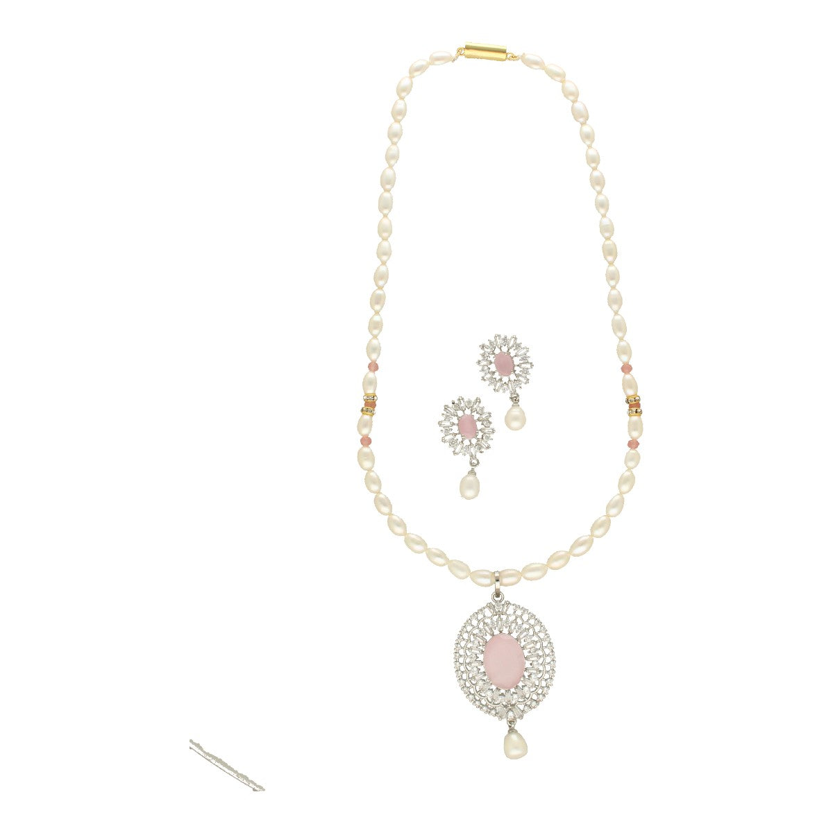 J Pearls Celestial Charm Pearl Necklace Set - Swadesiicart
