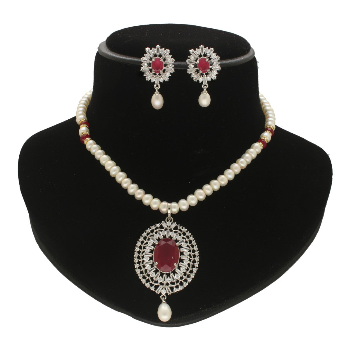 J Pearls Darsh Pearl Necklace Set - Swadesiicart