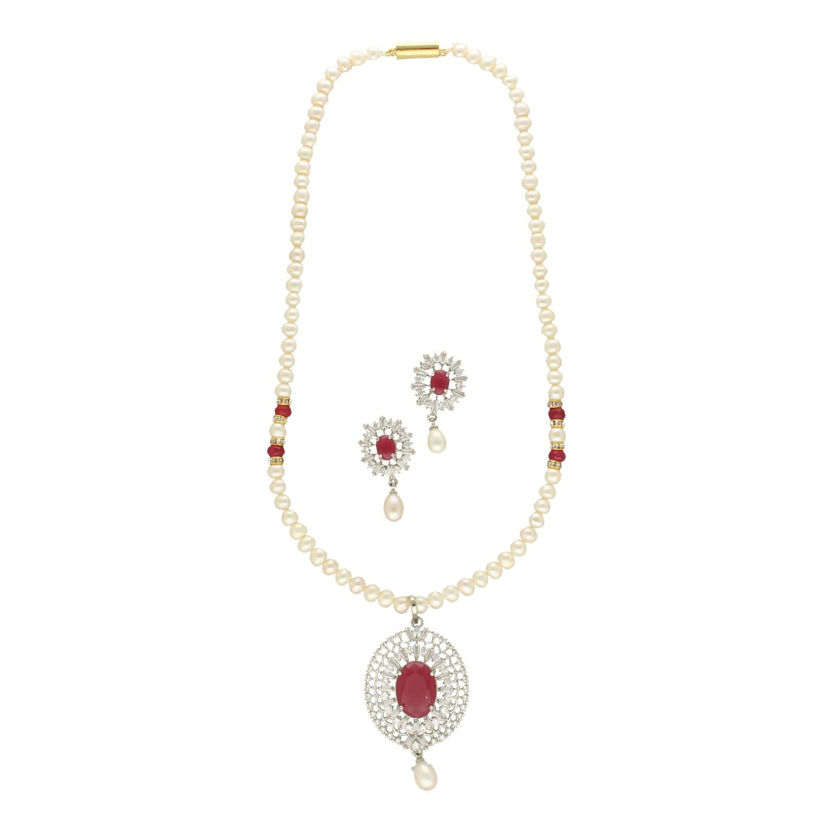 J Pearls Darsh Pearl Necklace Set - Swadesiicart