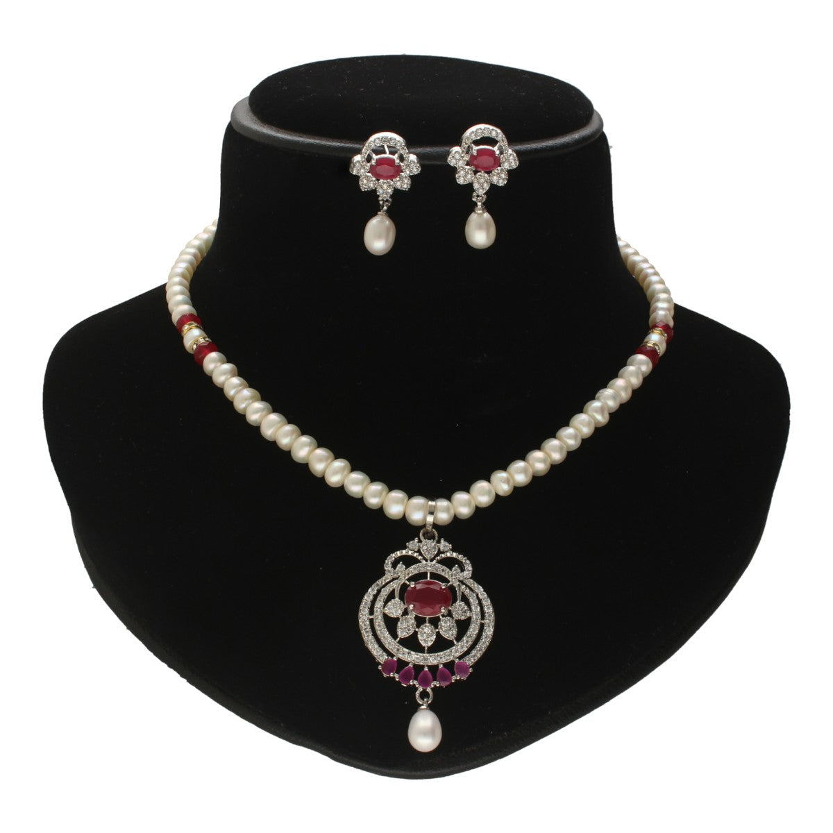 J Pearls Falak Pearl Necklace Set - Swadesiicart