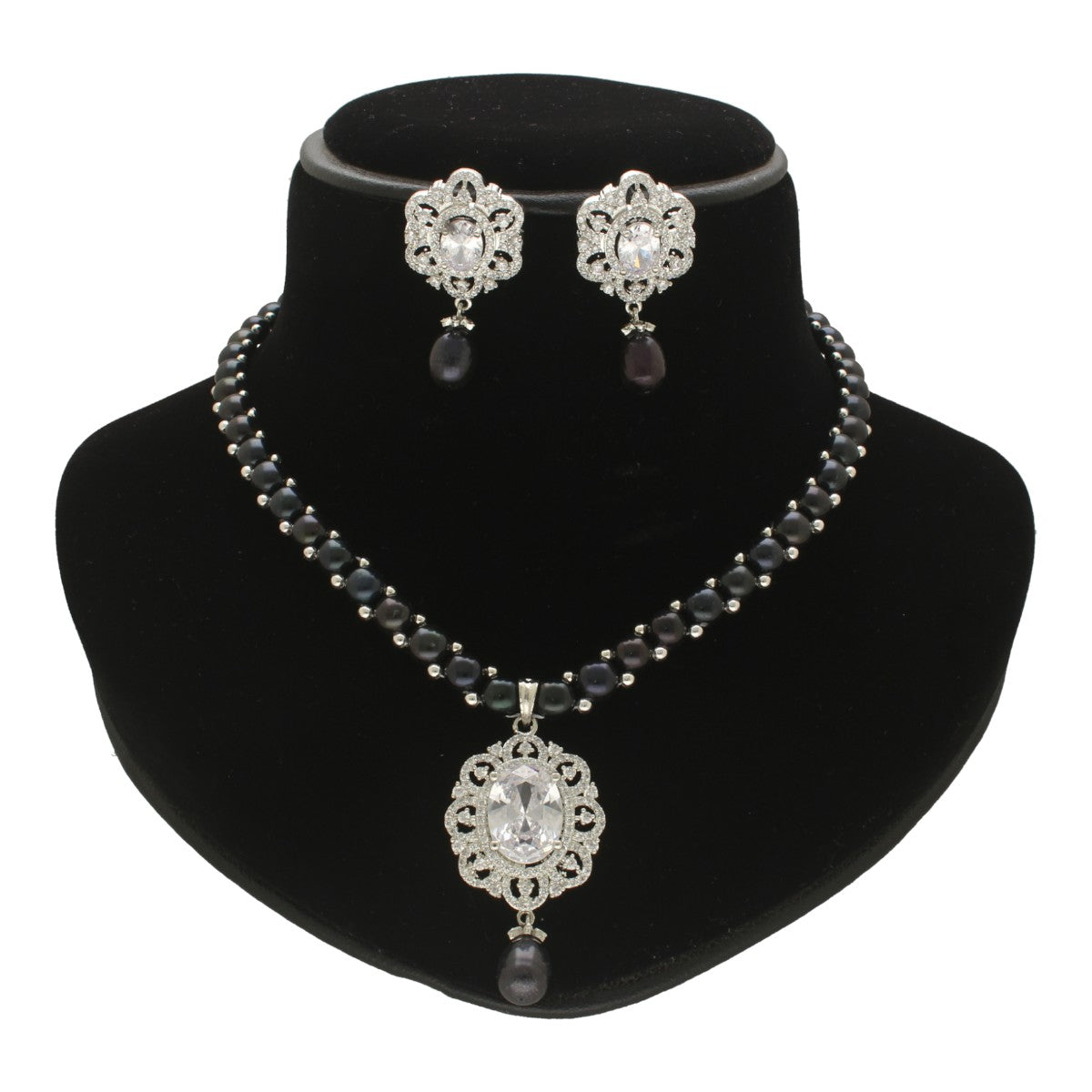 J Pearls Pran Pearl Necklace Set - Swadesiicart
