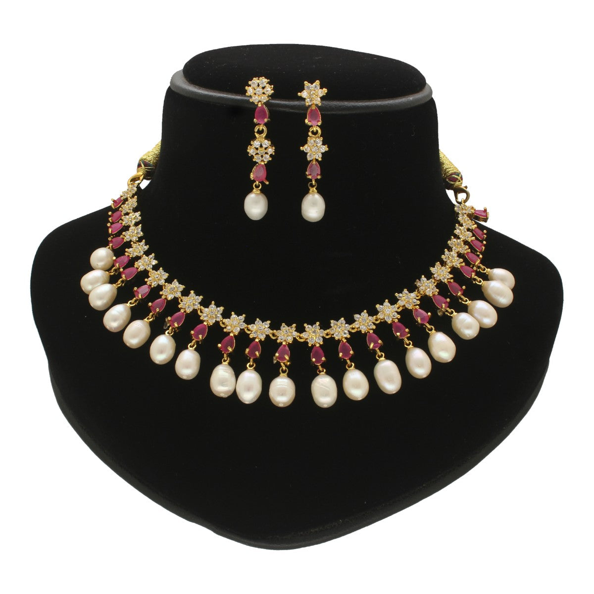 J Pearls Ekaaksh Pearl Necklace Set - Swadesiicart