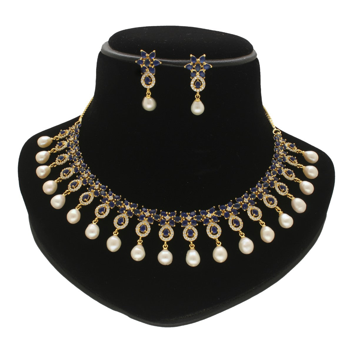 J Pearls Roshan Pearl Necklace Set - Swadesiicart