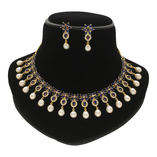 J Pearls Roshan Pearl Necklace Set - Swadesiicart