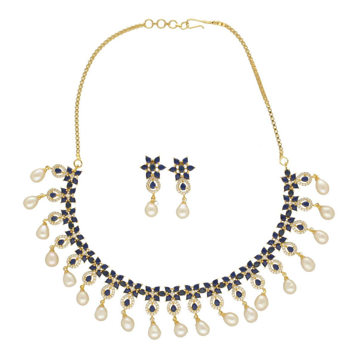J Pearls Roshan Pearl Necklace Set - Swadesiicart