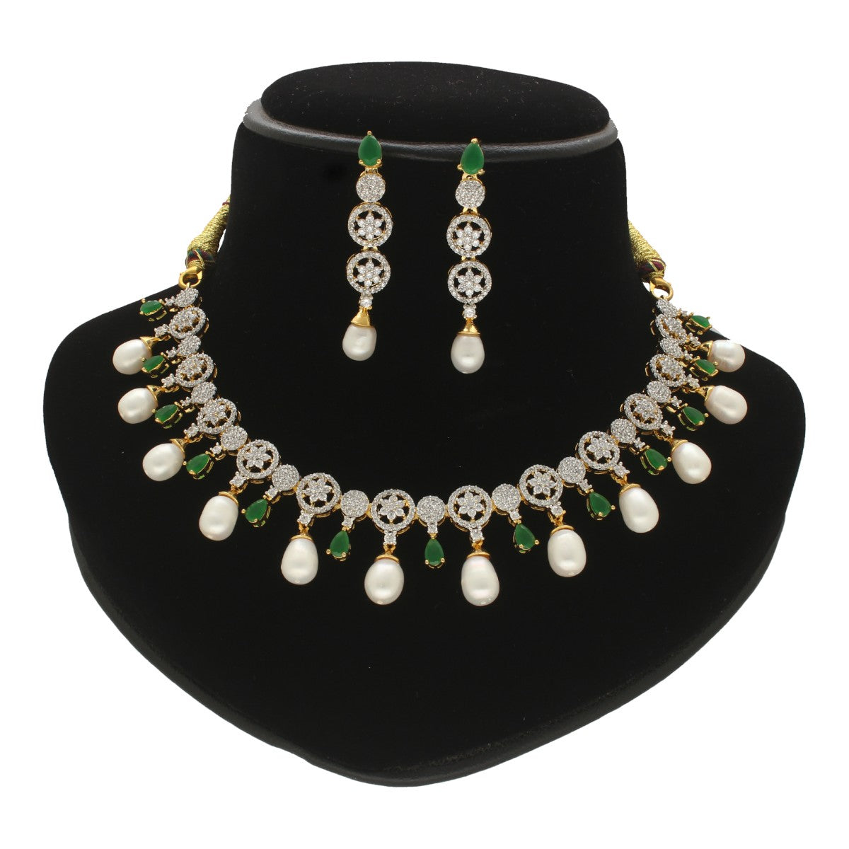 J Pearls Gitan Pearl Necklace Set - Swadesiicart