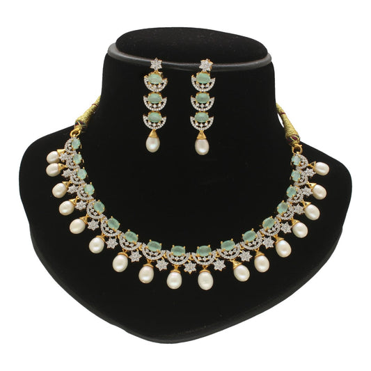 J Pearls Aurora Adornments Pearl Necklace Set - Swadesiicart