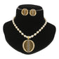 J Pearls Gilded Pearl Necklace Set - Swadesiicart