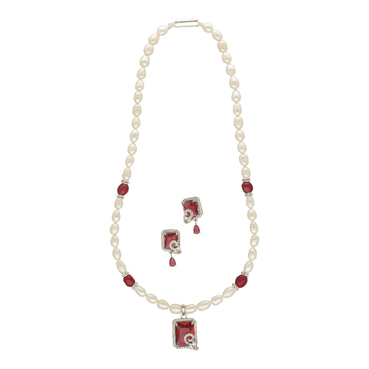 J Pearls Qarin Pearl Necklace Set - Swadesiicart