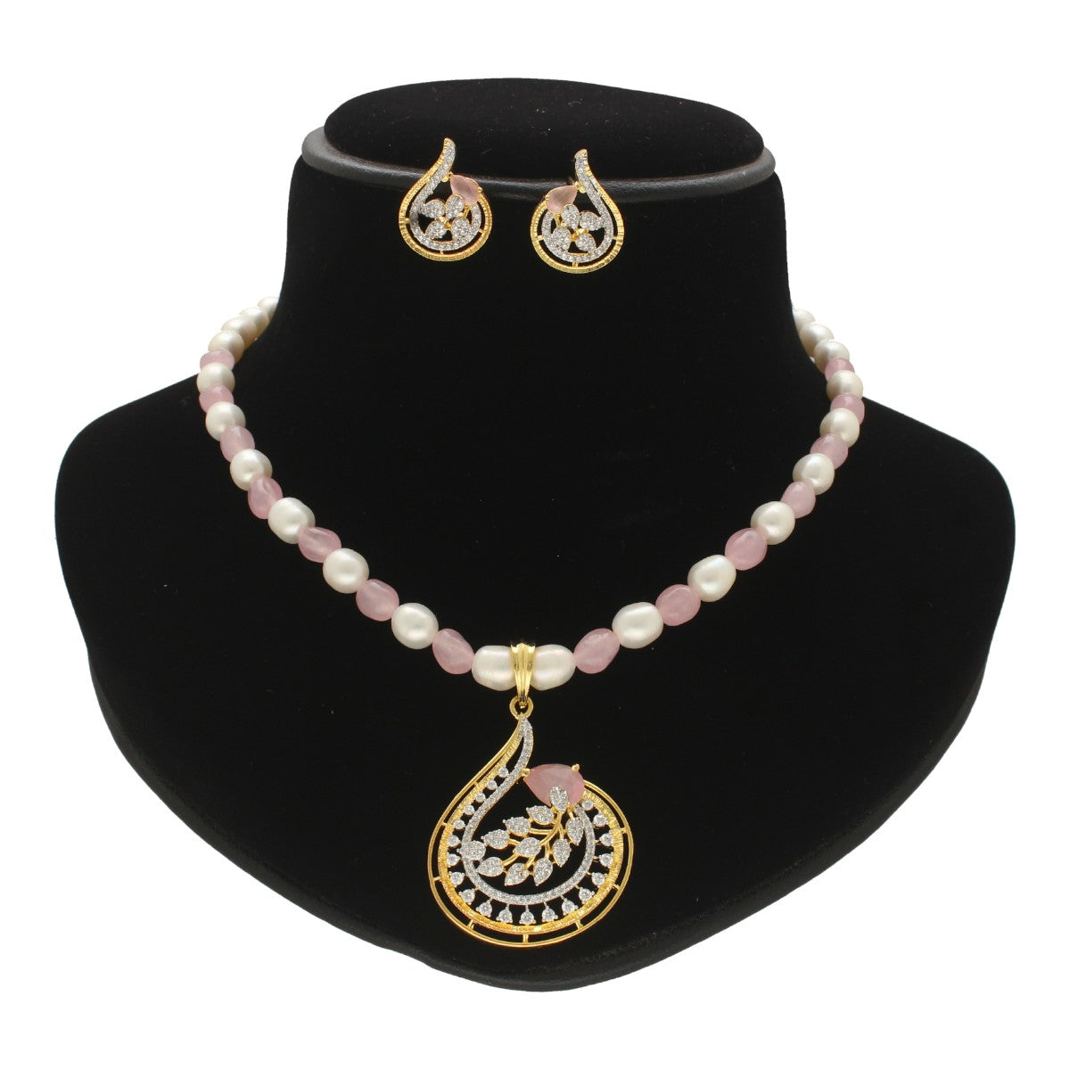 J Pearls Radiant Reverie Pearl Necklace Set - Swadesiicart