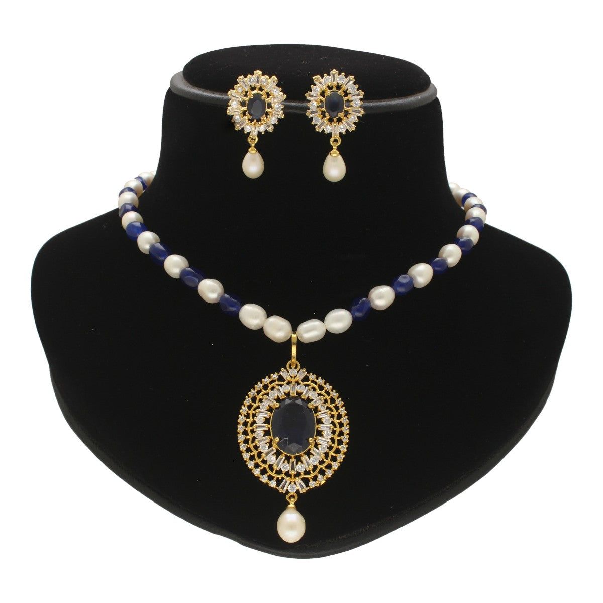 J Pearls Nivan Pearl Necklace Set - Swadesiicart