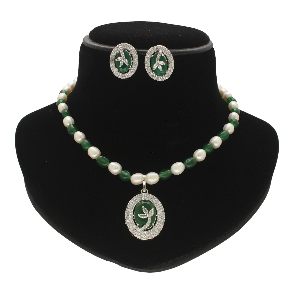 J Pearls Aurora Bliss Pearl Necklace Set - Swadesiicart