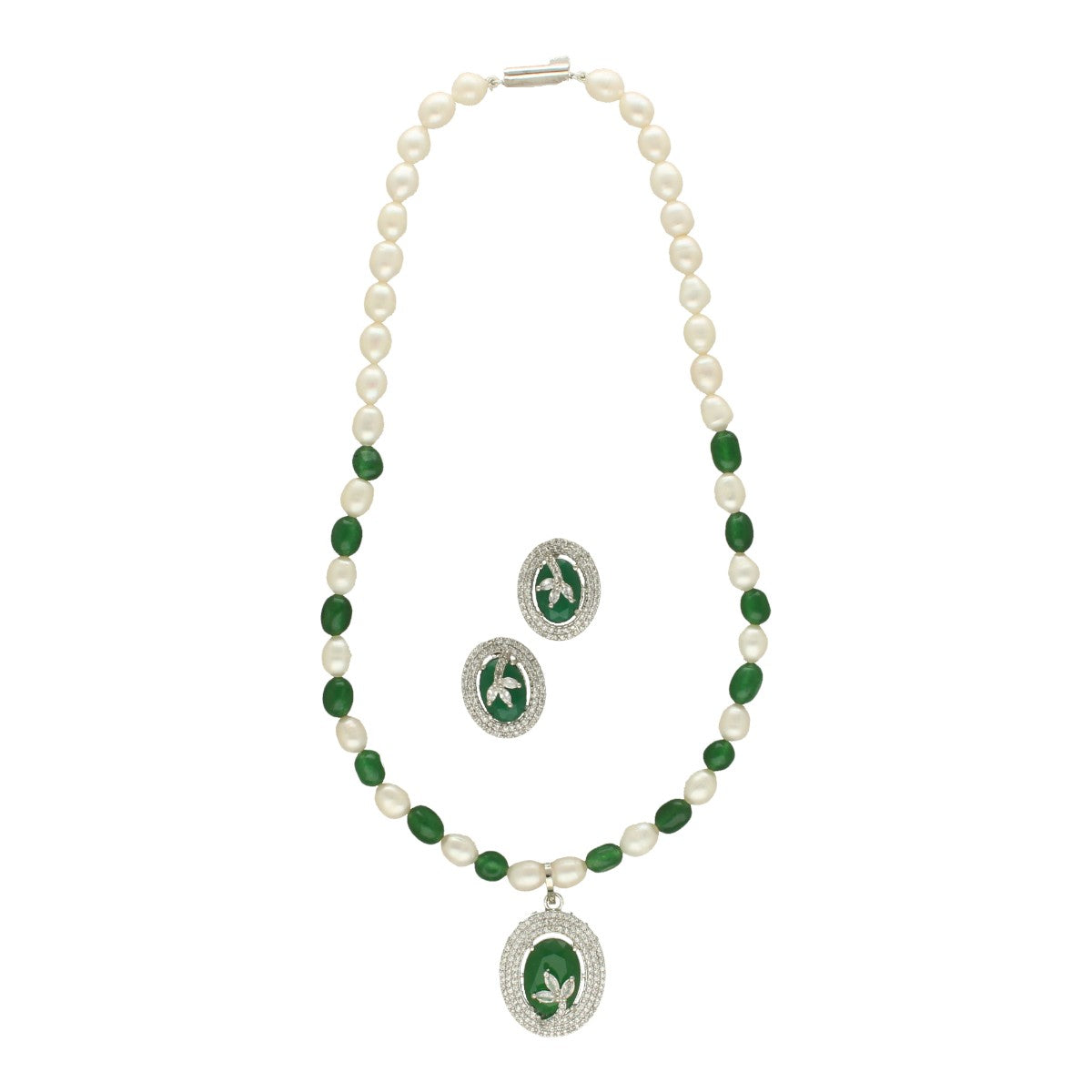 J Pearls Aurora Bliss Pearl Necklace Set - Swadesiicart