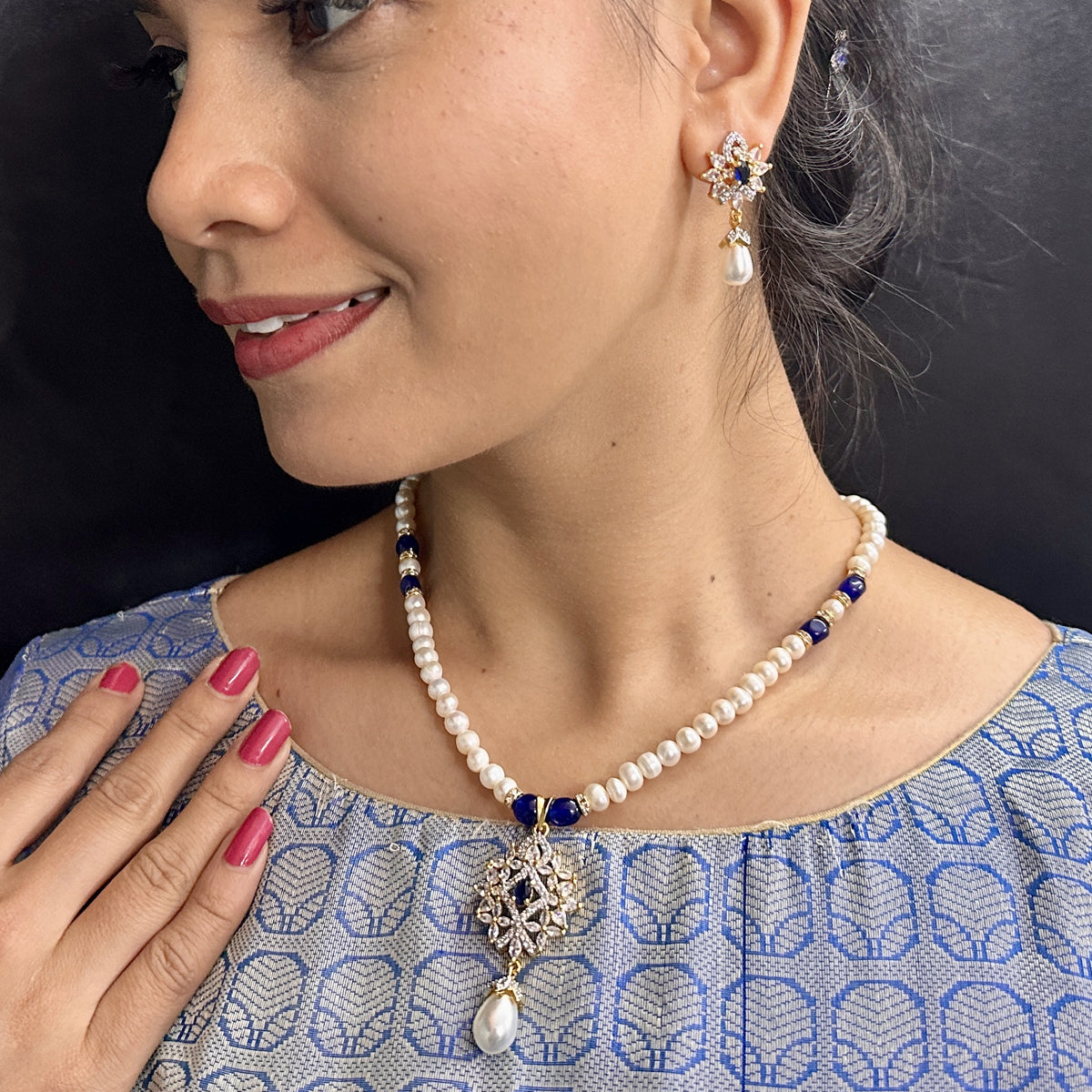 J Pearls Kaya Pearl Necklace Set - Swadesiicart