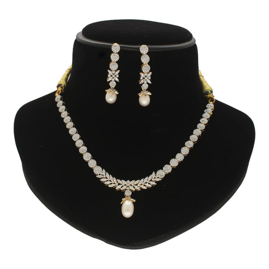 J Pearls Charmed Essence Pearl Necklace Set - Swadesiicart