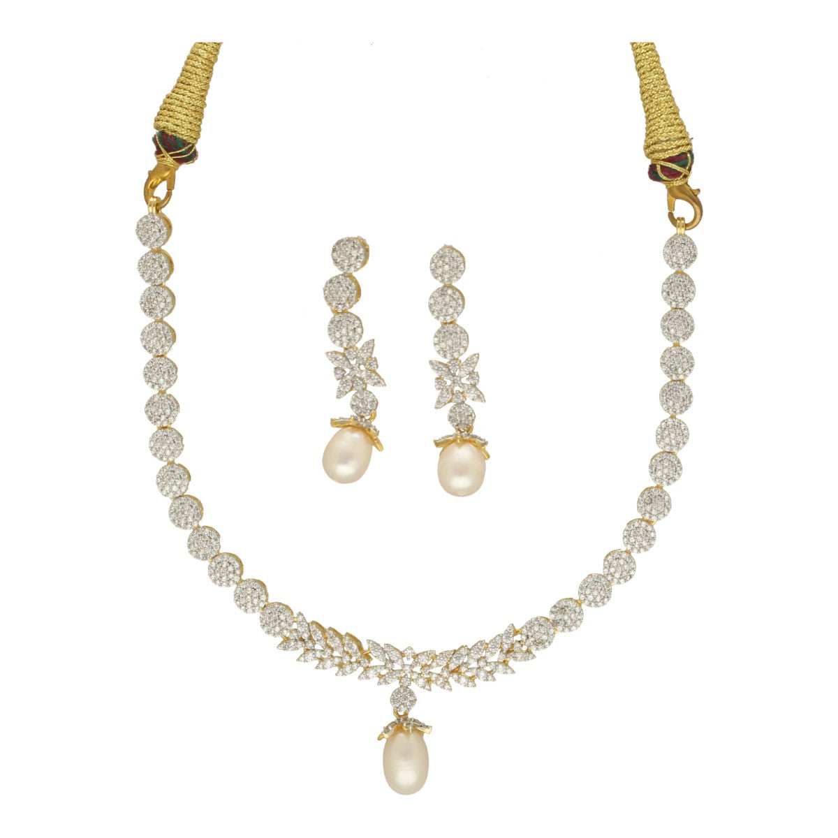J Pearls Charmed Essence Pearl Necklace Set - Swadesiicart