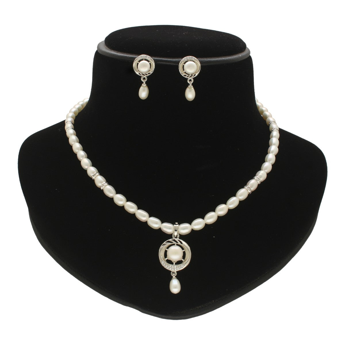 J Pearls Brinda Pearl Necklace Set - Swadesiicart