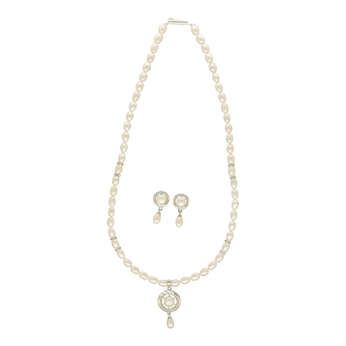 J Pearls Brinda Pearl Necklace Set - Swadesiicart