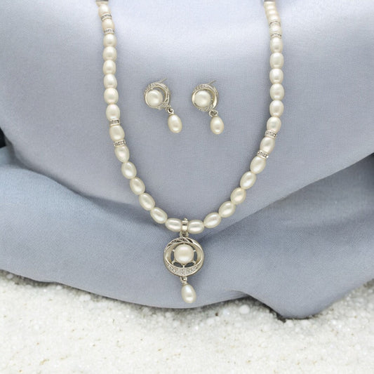 J Pearls Brinda Pearl Necklace Set - Swadesiicart