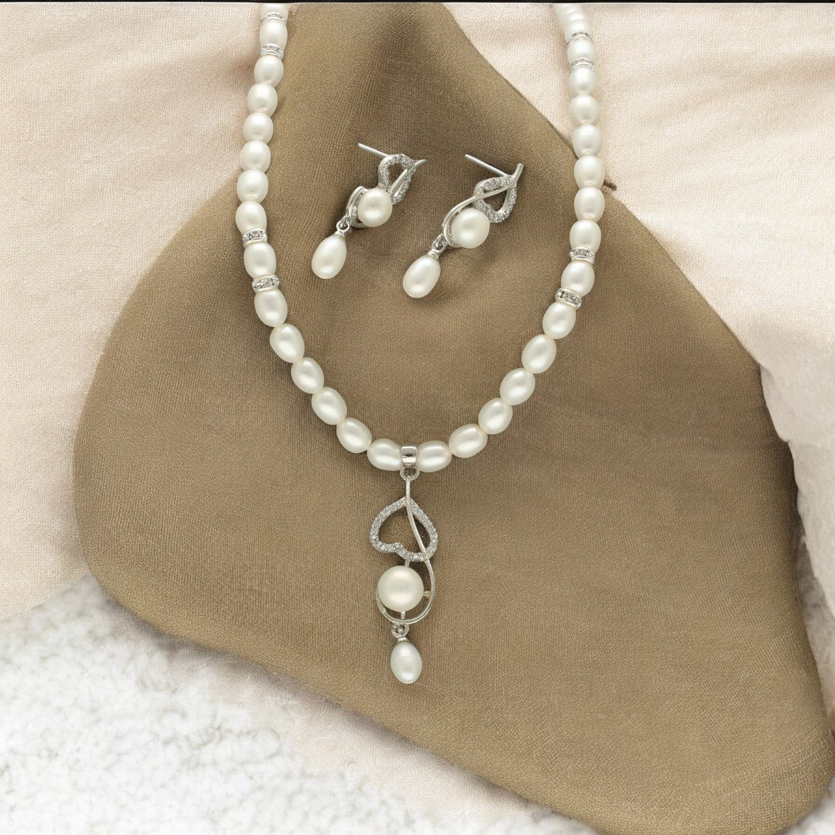 J Pearls Xyla Pearl Necklace Set - Swadesiicart