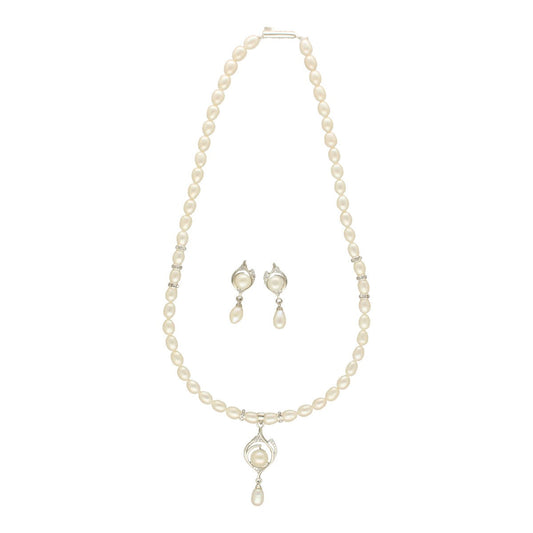 J Pearls Haima Pearl Necklace Set - Swadesiicart