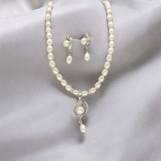 J Pearls Haima Pearl Necklace Set - Swadesiicart