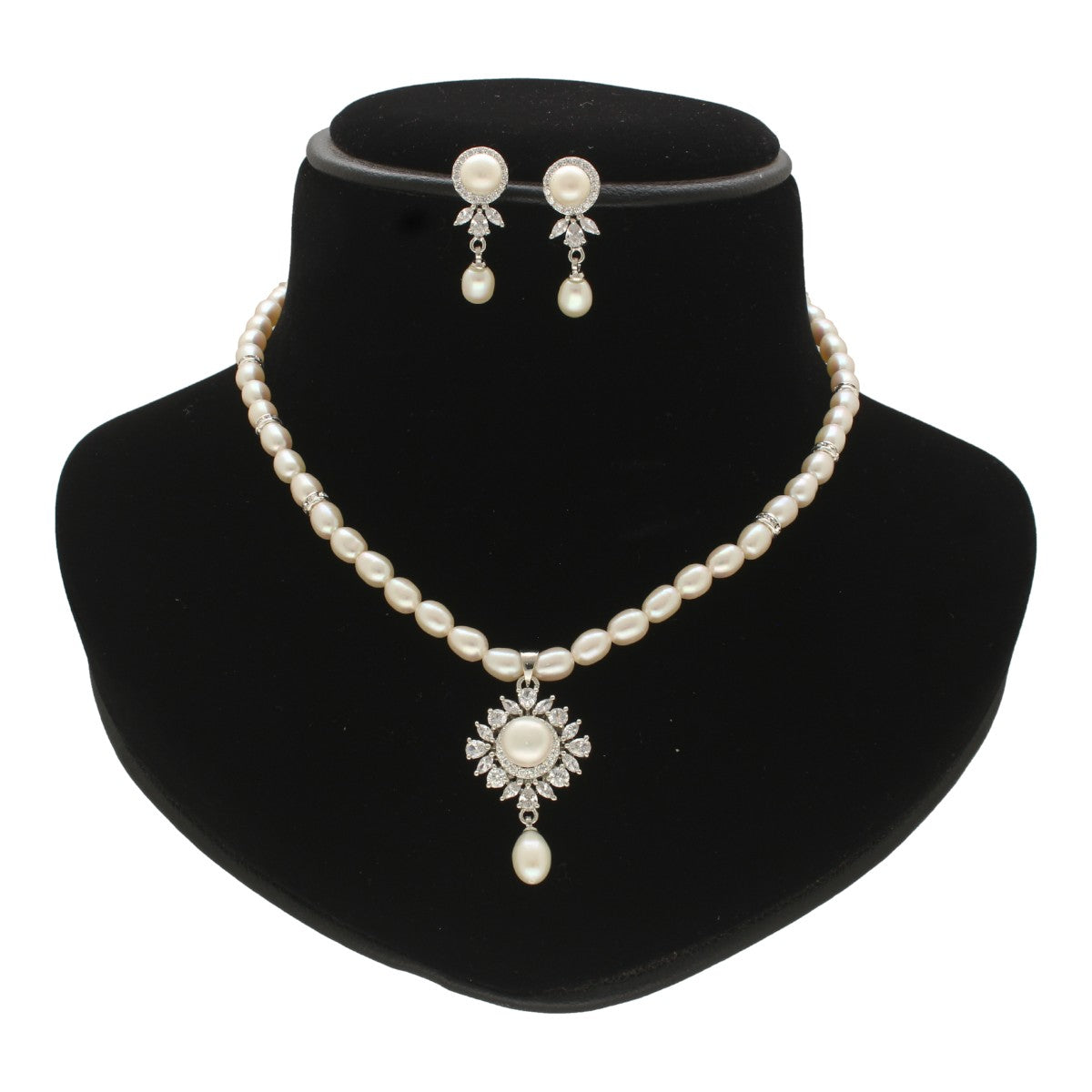 J Pearls Regalia of Radiance Pearl Necklace Set - Swadesiicart