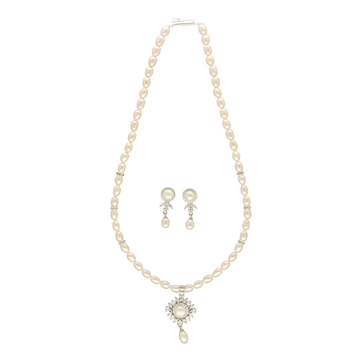 J Pearls Regalia of Radiance Pearl Necklace Set - Swadesiicart
