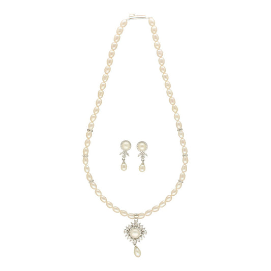J Pearls Regalia of Radiance Pearl Necklace Set - Swadesiicart