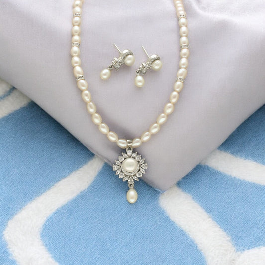 J Pearls Regalia of Radiance Pearl Necklace Set - Swadesiicart