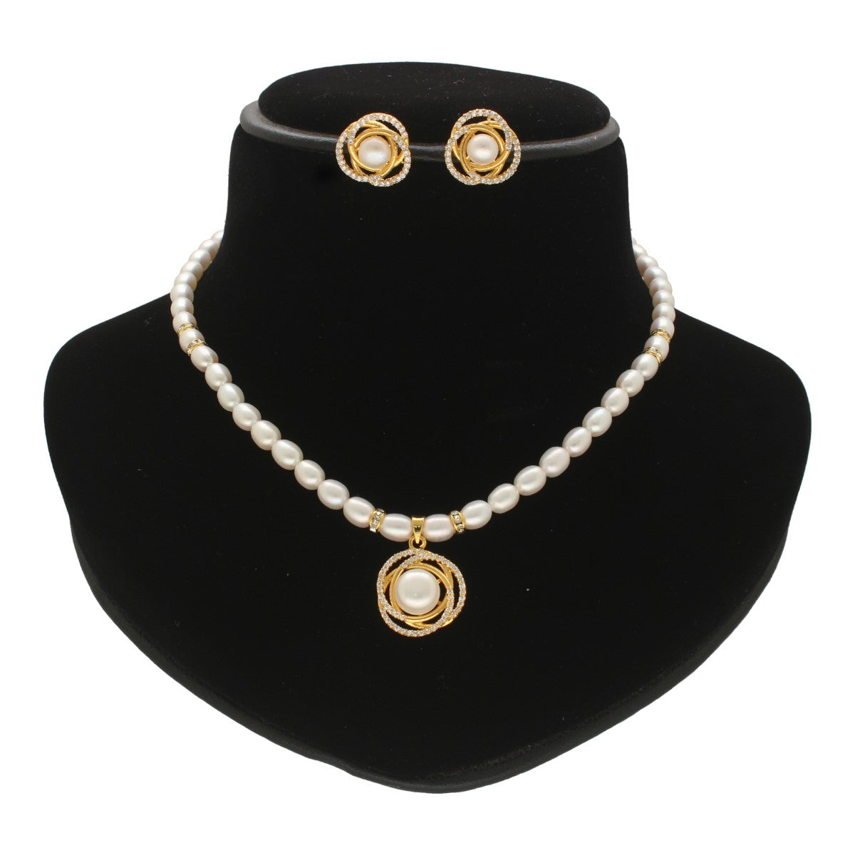 J Pearls Vihara Pearl Necklace Set - Swadesiicart