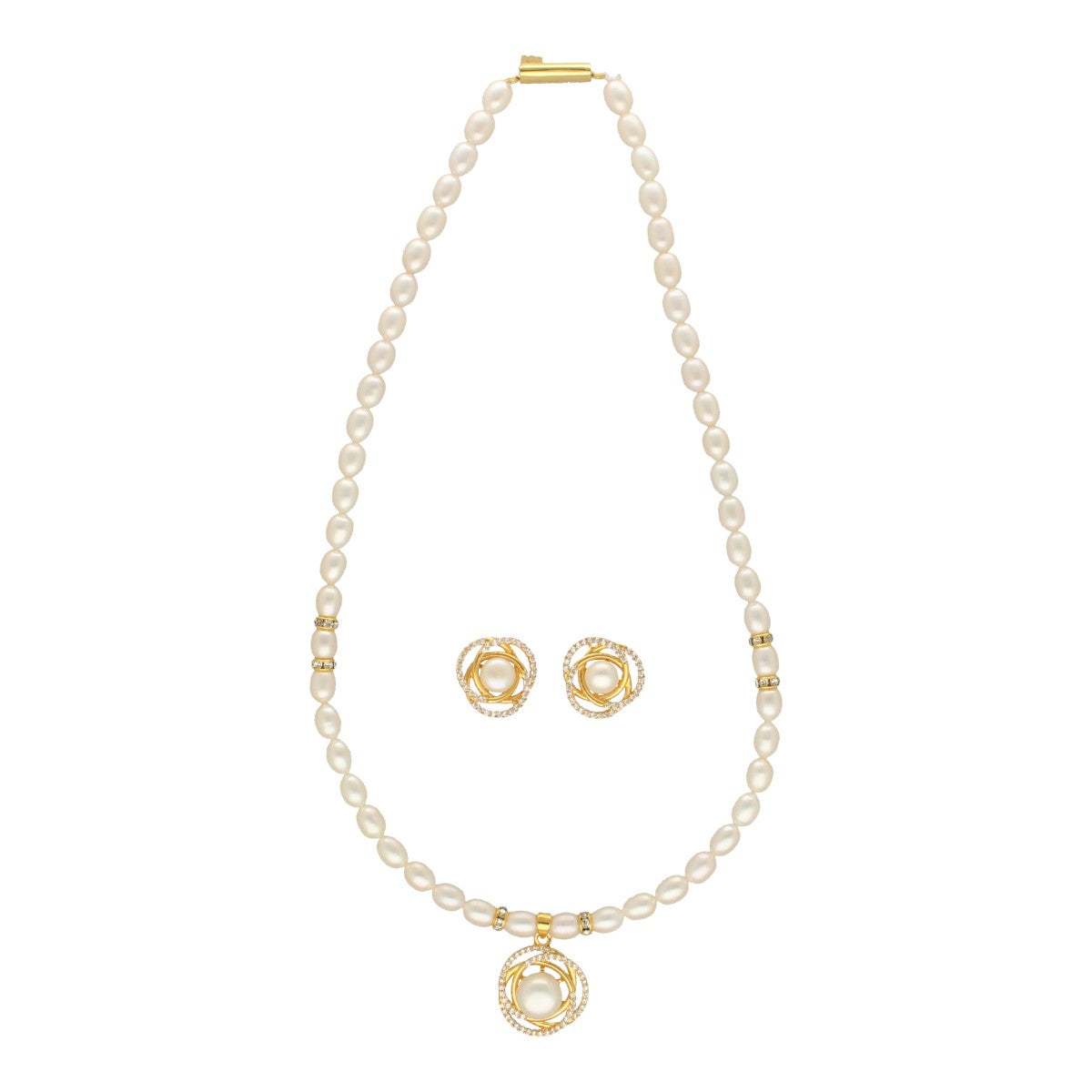J Pearls Vihara Pearl Necklace Set - Swadesiicart